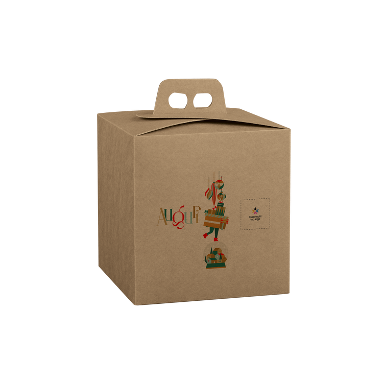 Scatole porta panettone quadrella avana- Printcentral - - -