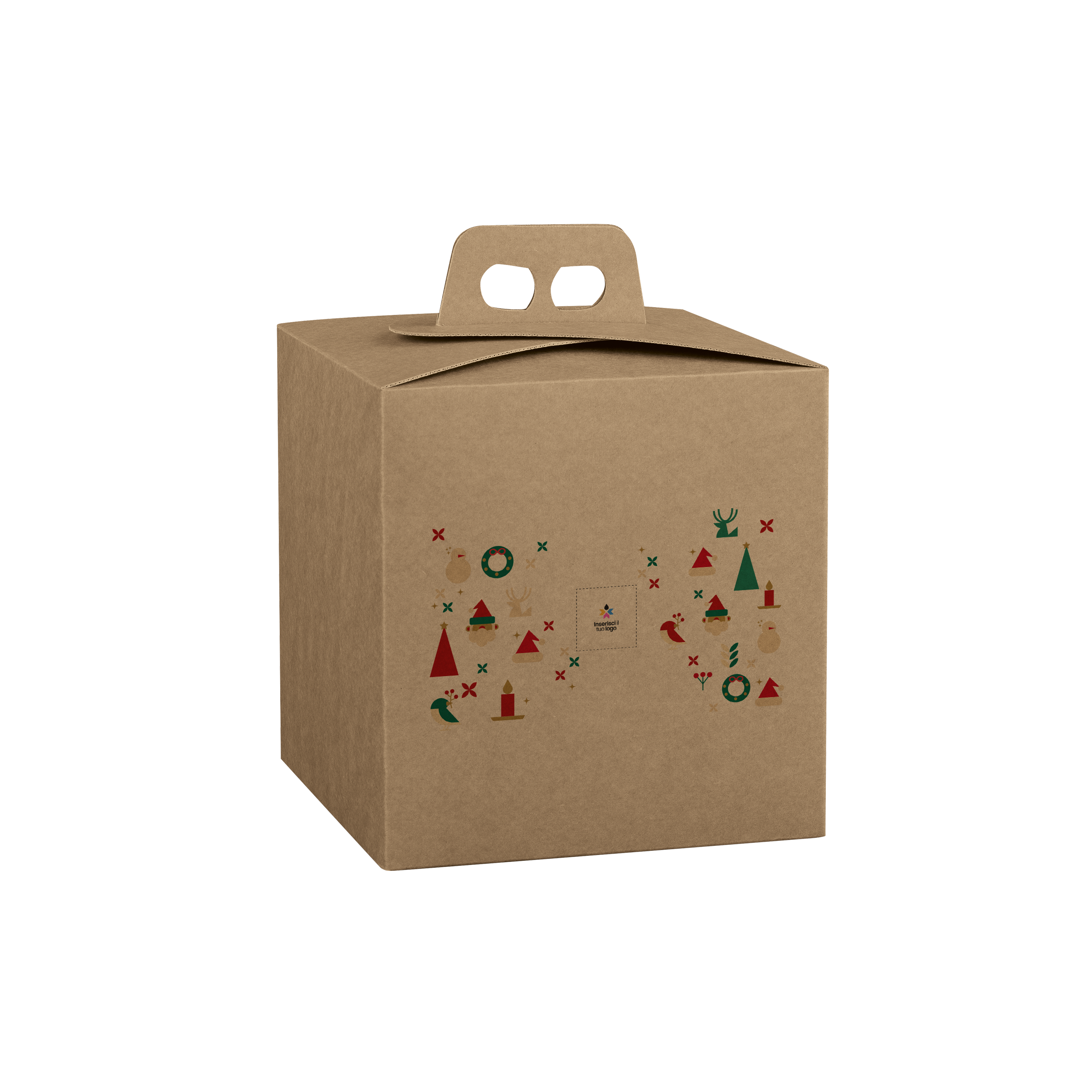Scatole porta panettone quadrella avana- Printcentral - - -