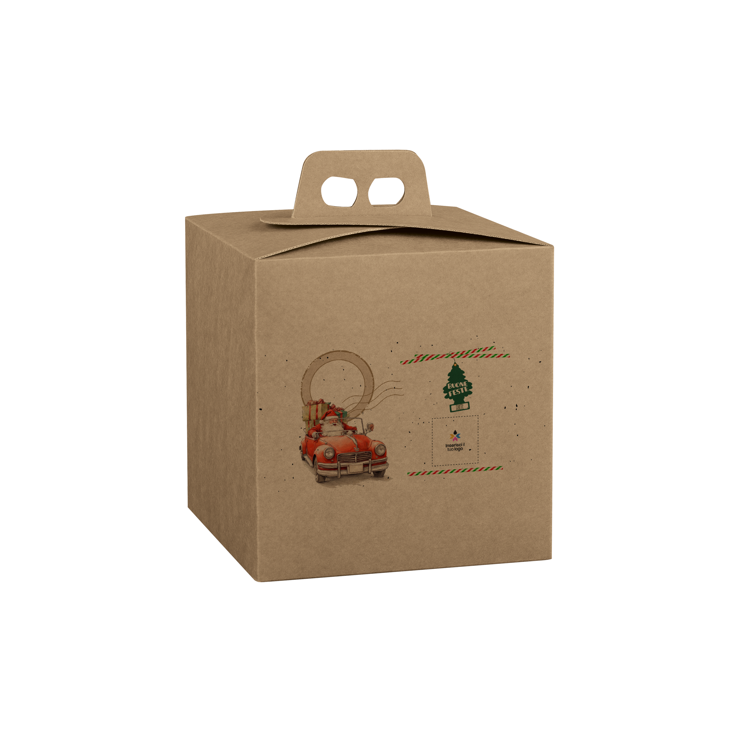 Scatole porta panettone quadrella avana- Printcentral - - -