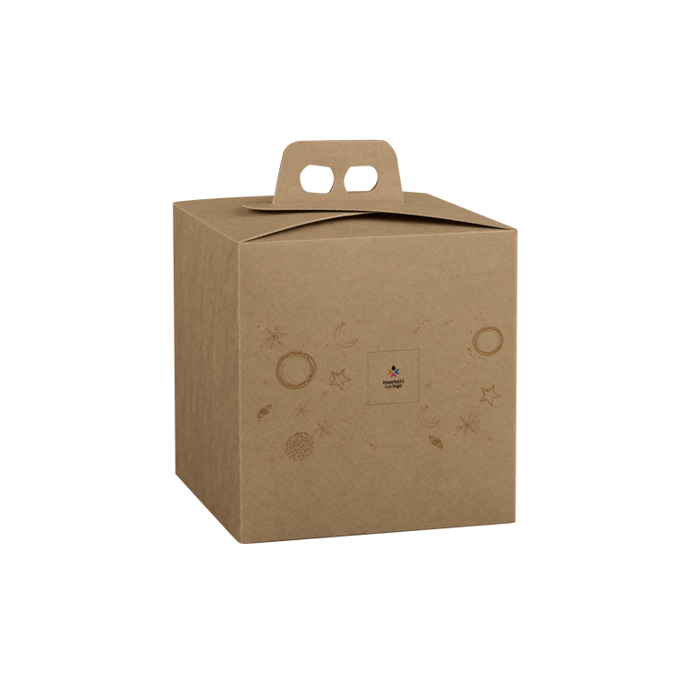 Scatole porta panettone quadrella avana- Printcentral - - -