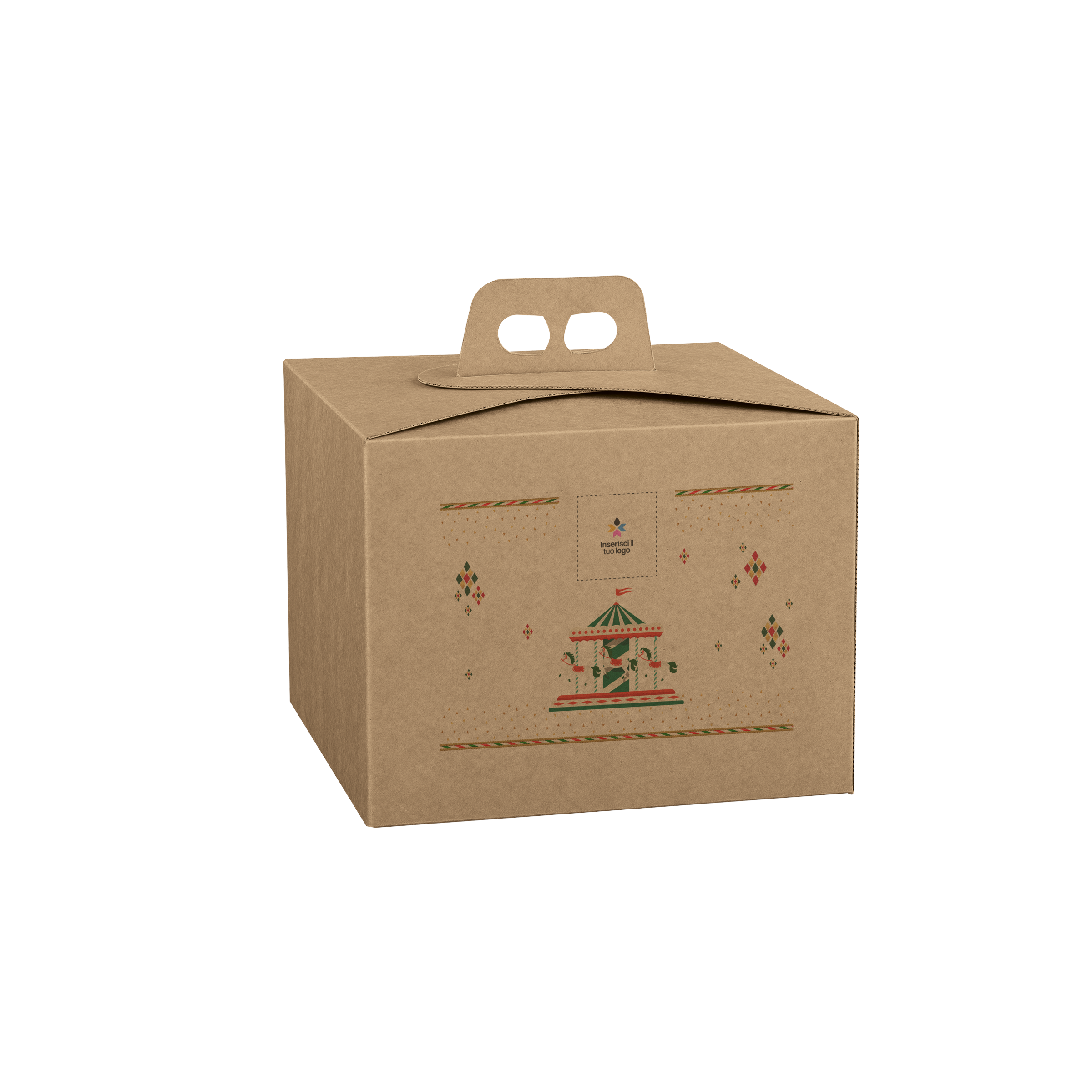Scatole porta panettone quadrella avana- Printcentral - - -