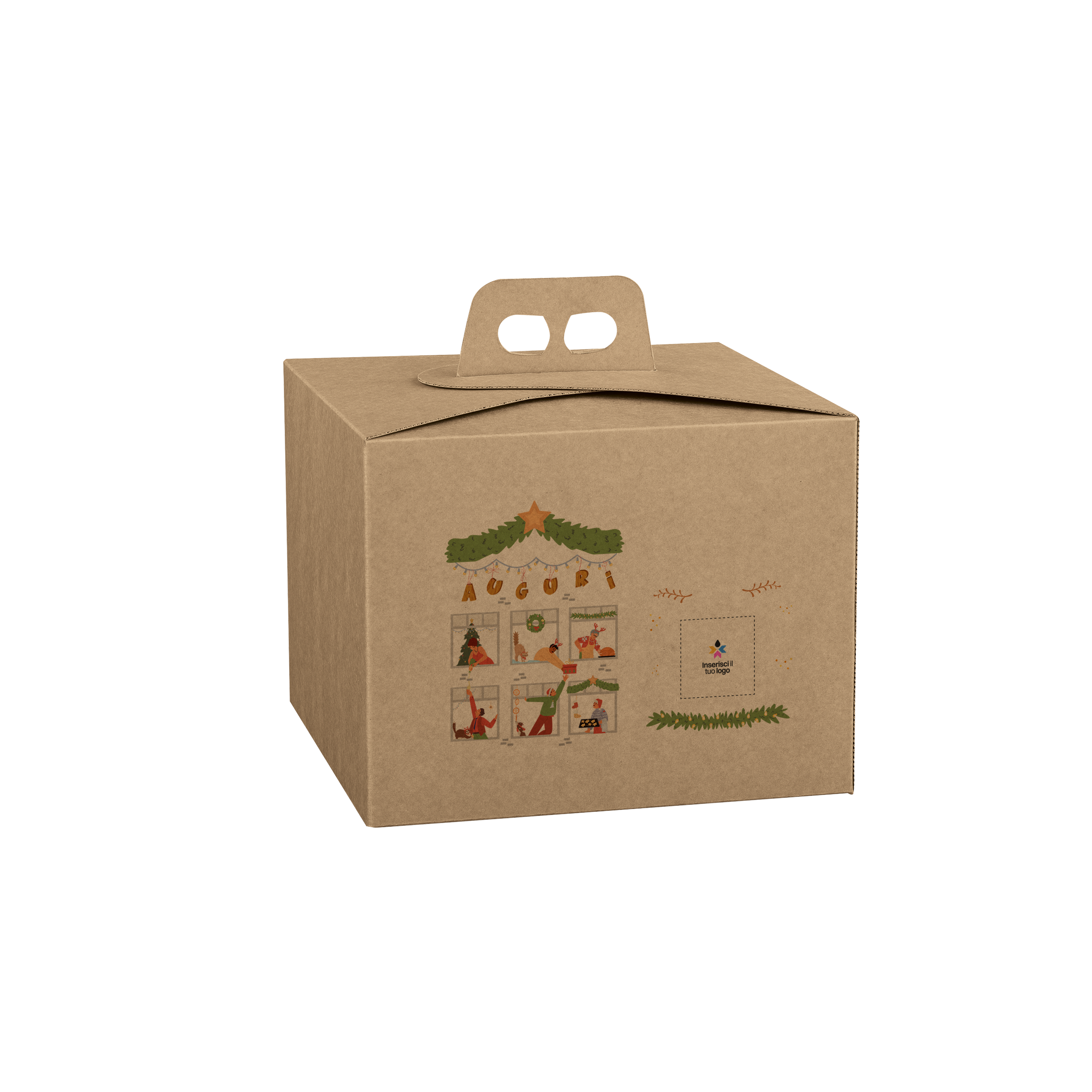 Scatole porta panettone quadrella avana- Printcentral - - -