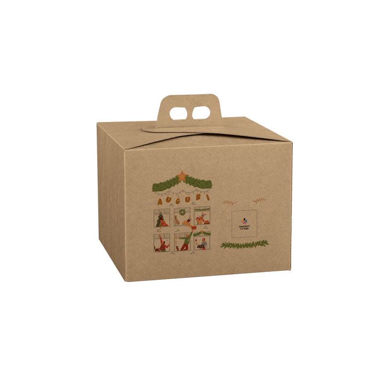 Scatole porta panettone quadrella avana- Printcentral - - -