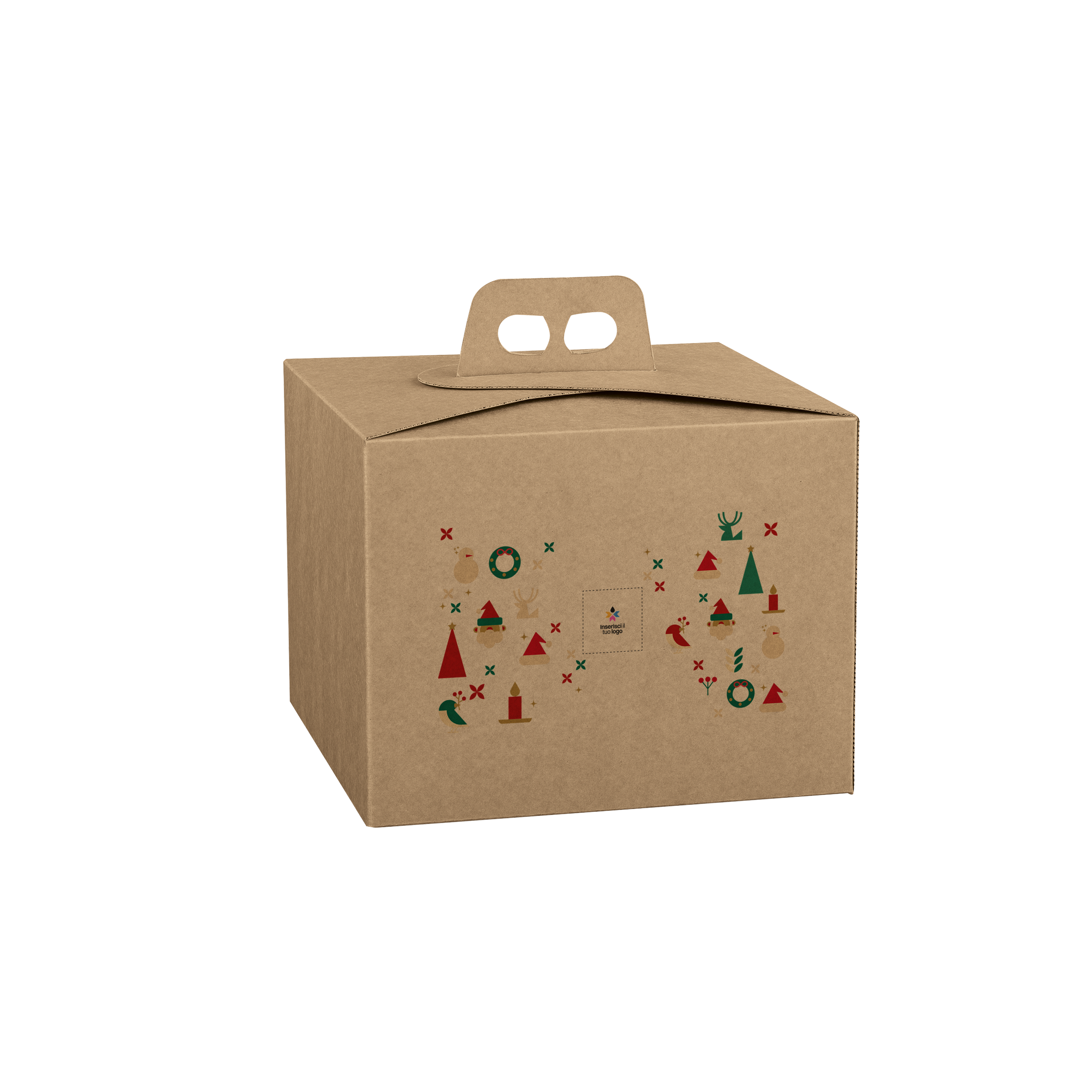 Scatole porta panettone quadrella avana- Printcentral - - -