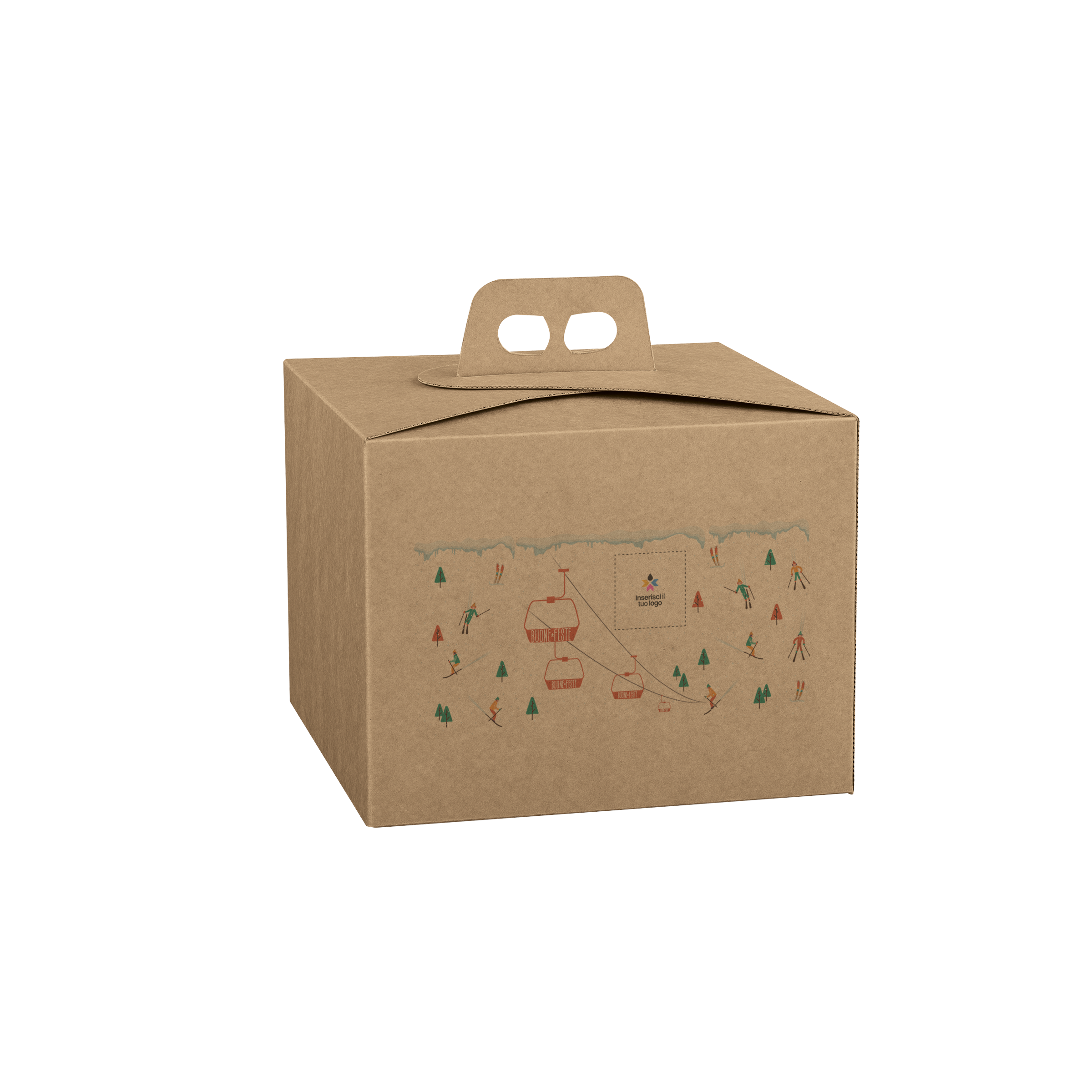 Scatole porta panettone quadrella avana- Printcentral - - -