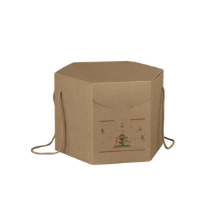 Scatole porta panettone esagonali avana- Printcentral - - -