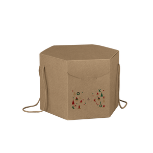 Scatole porta panettone esagonali avana- Printcentral - - -