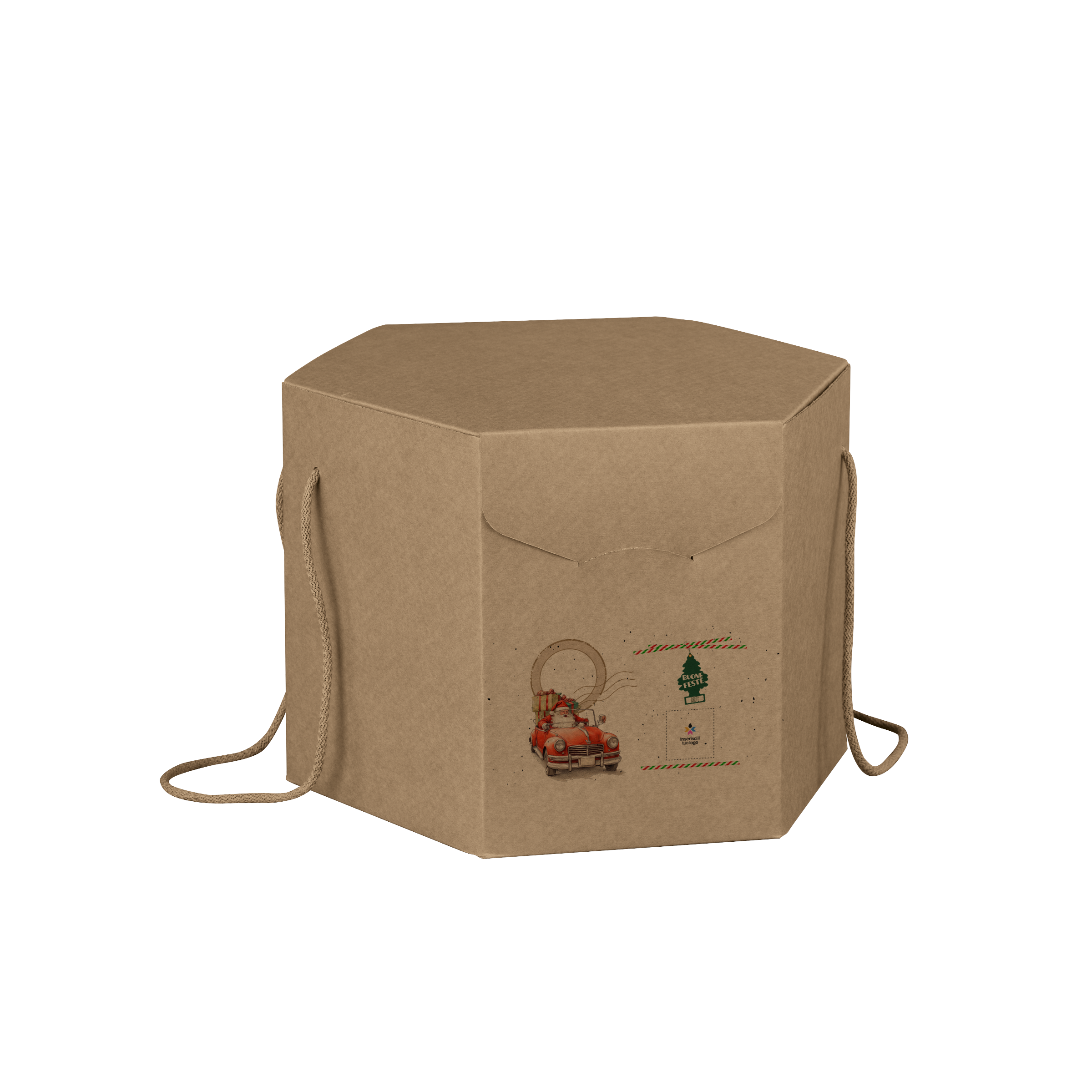Scatole porta panettone esagonali avana- Printcentral - - -