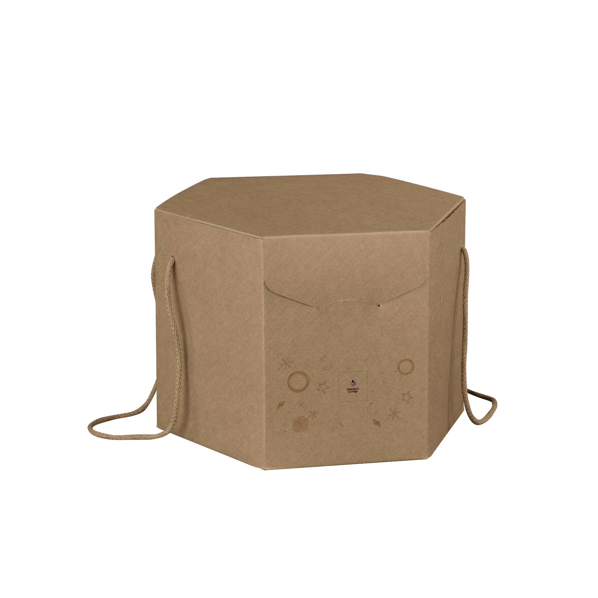 Scatole porta panettone esagonali avana- Printcentral - - -