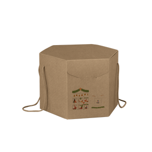 Scatole porta panettone esagonali avana- Printcentral - - -