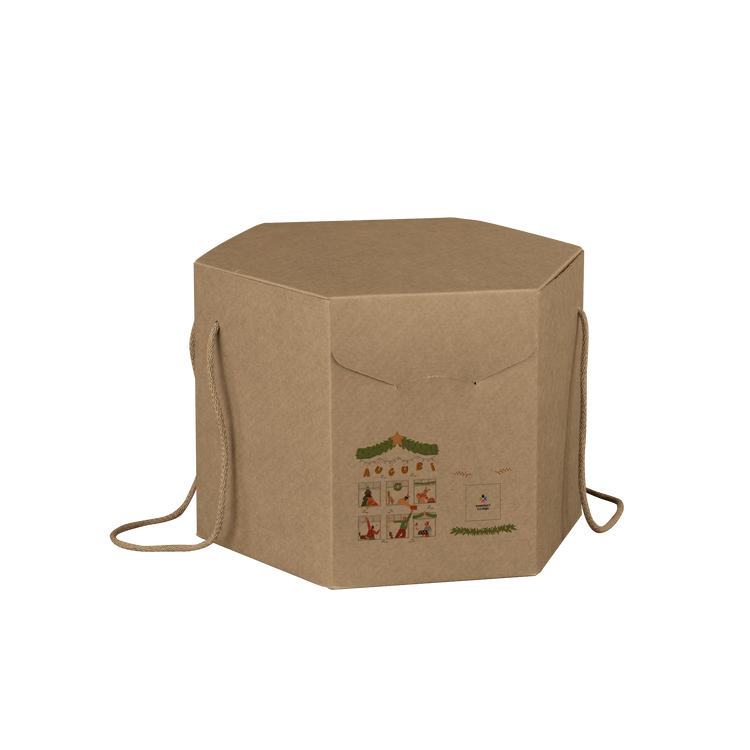 Scatole porta panettone esagonali avana- Printcentral - - -