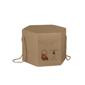 Scatole porta panettone esagonali avana- Printcentral - - -