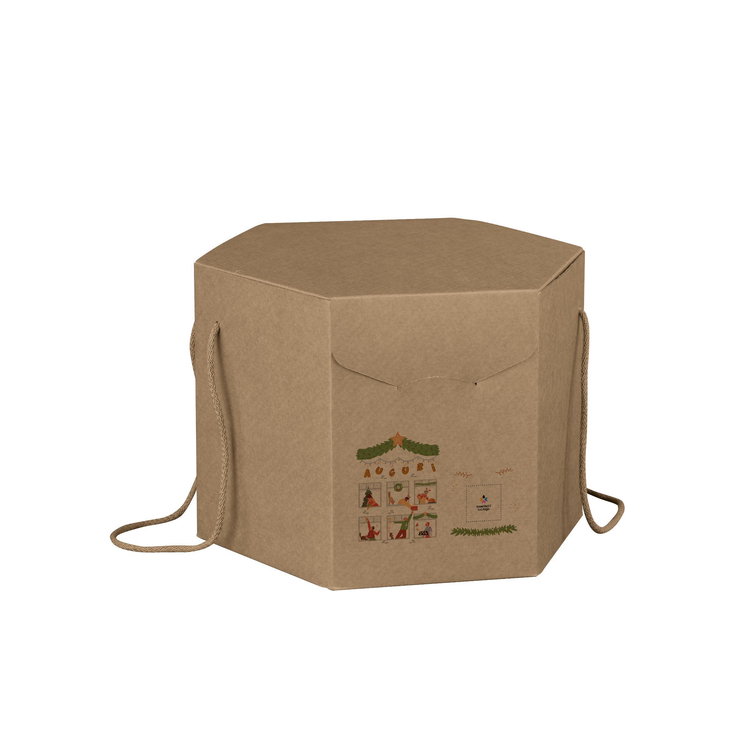 Scatole porta panettone esagonali avana- Printcentral - - -