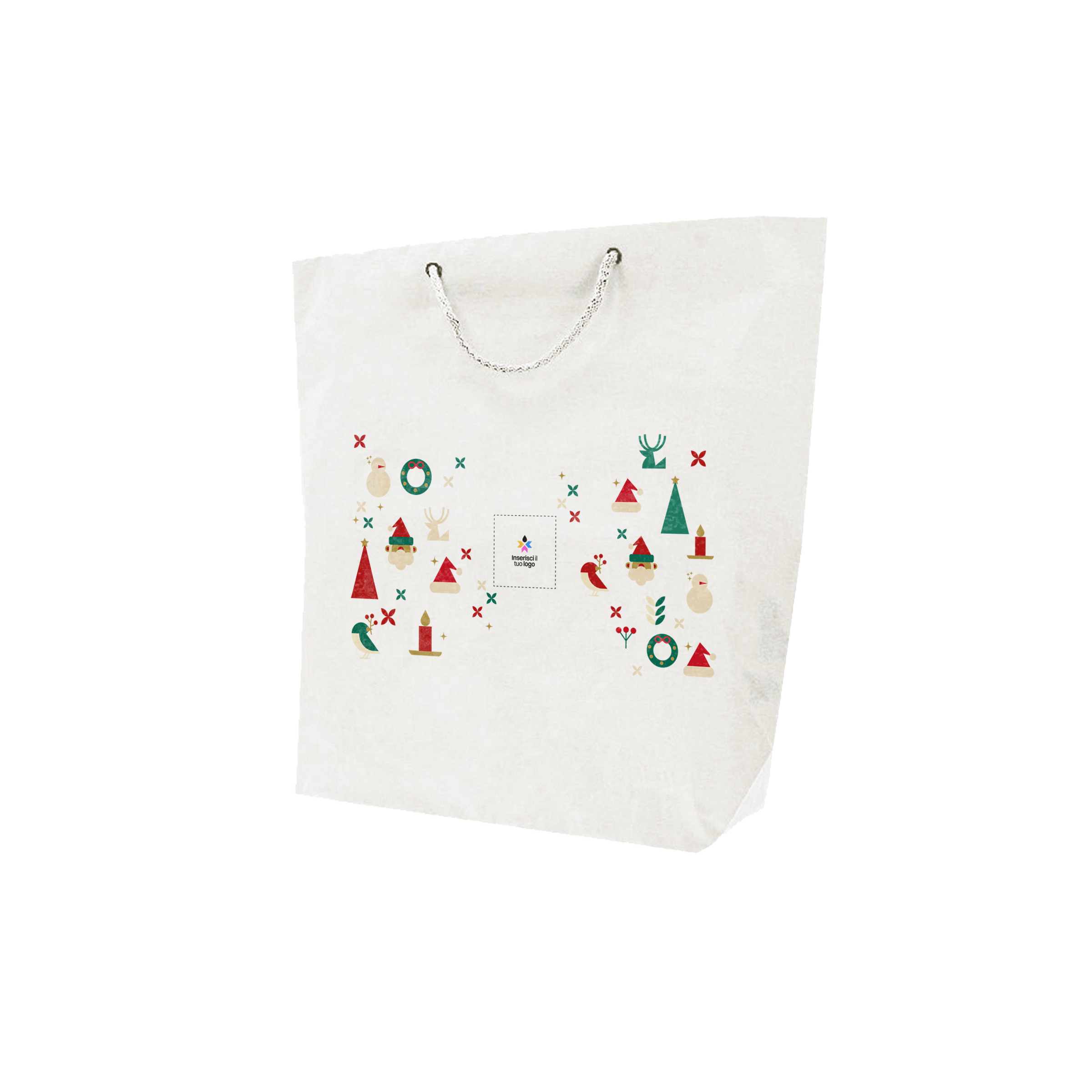 Shopper in carta bianco Cuba Bags Natale- Printcentral - - -