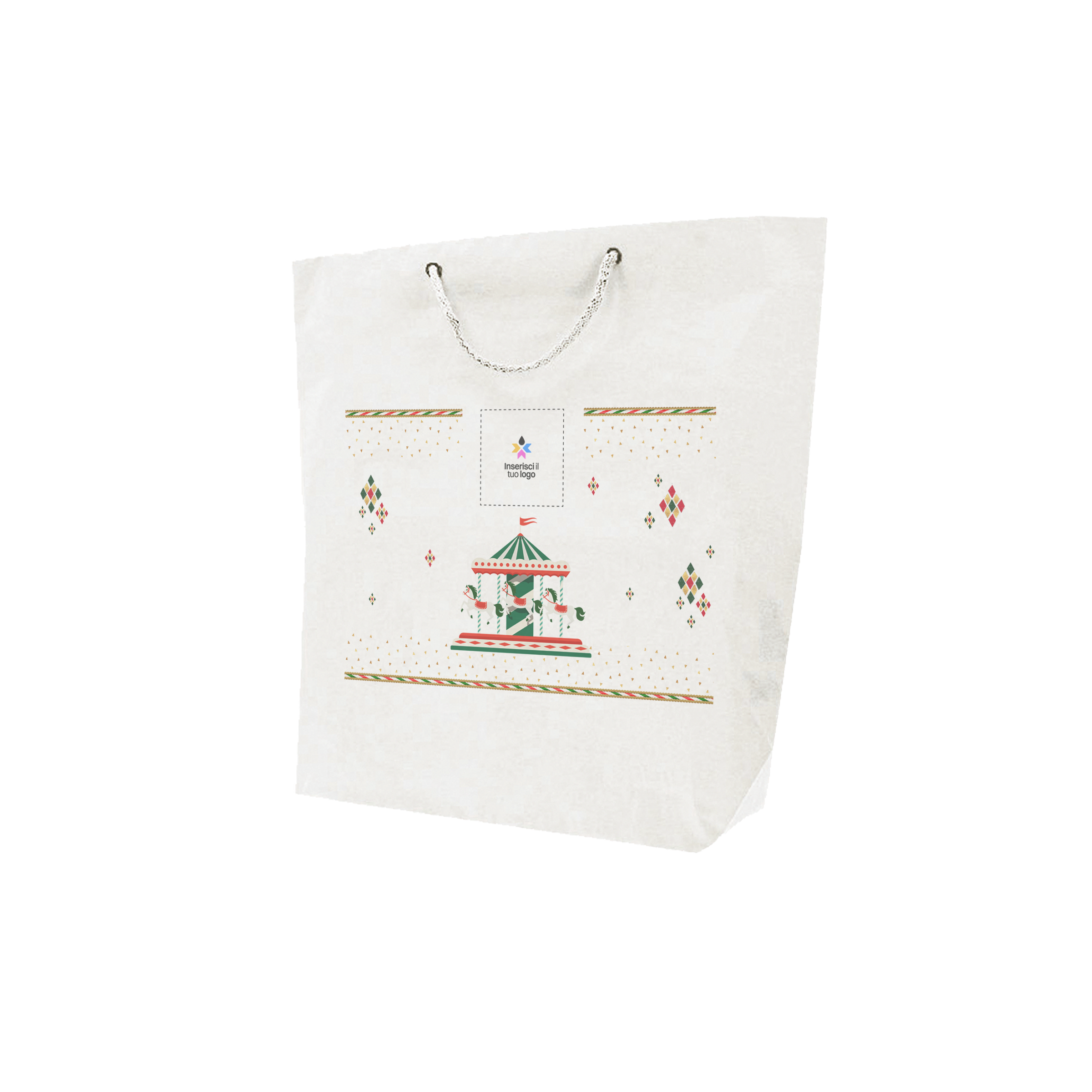 Shopper in carta bianco Cuba Bags Natale- Printcentral - - -