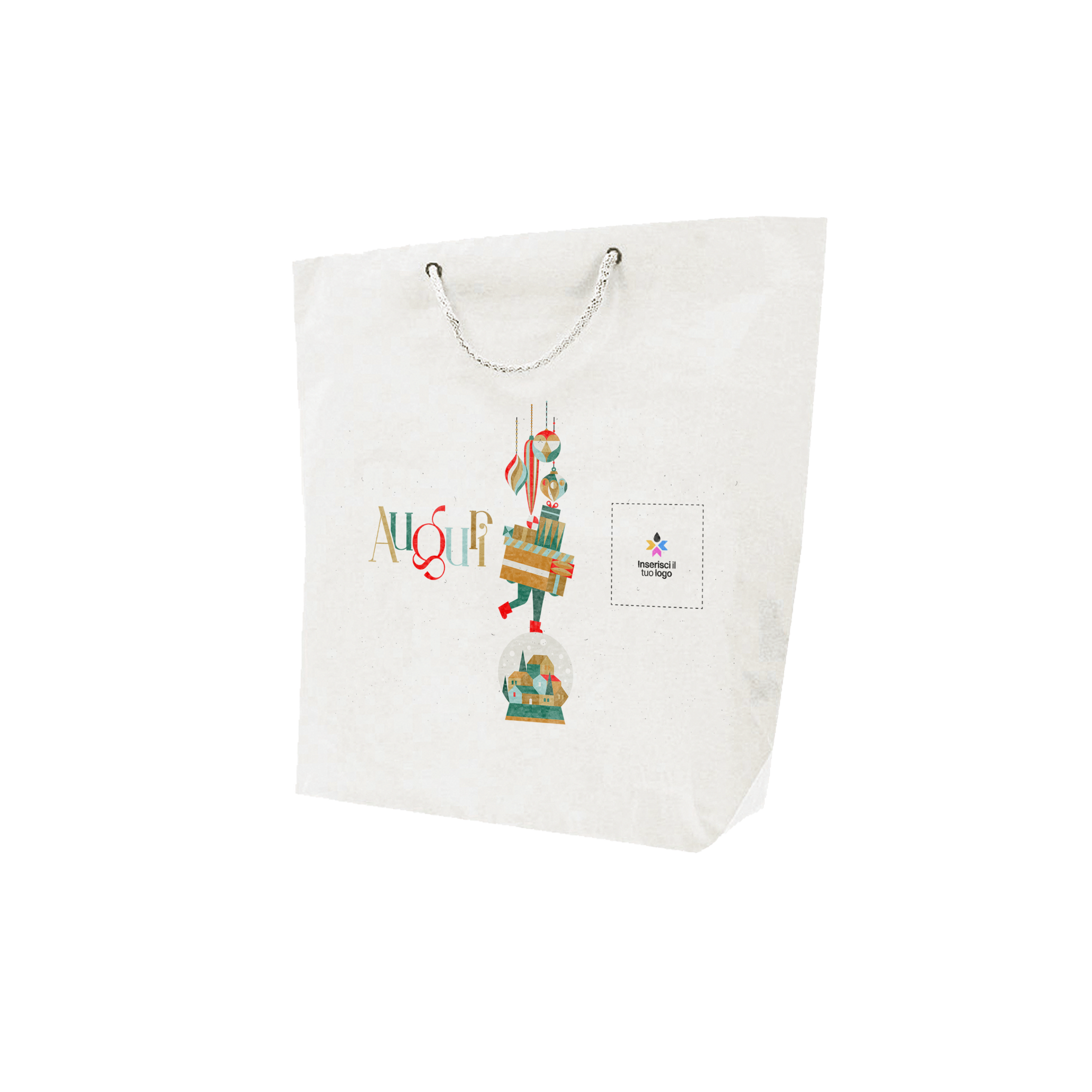 Shopper in carta bianco Cuba Bags Natale- Printcentral - - -