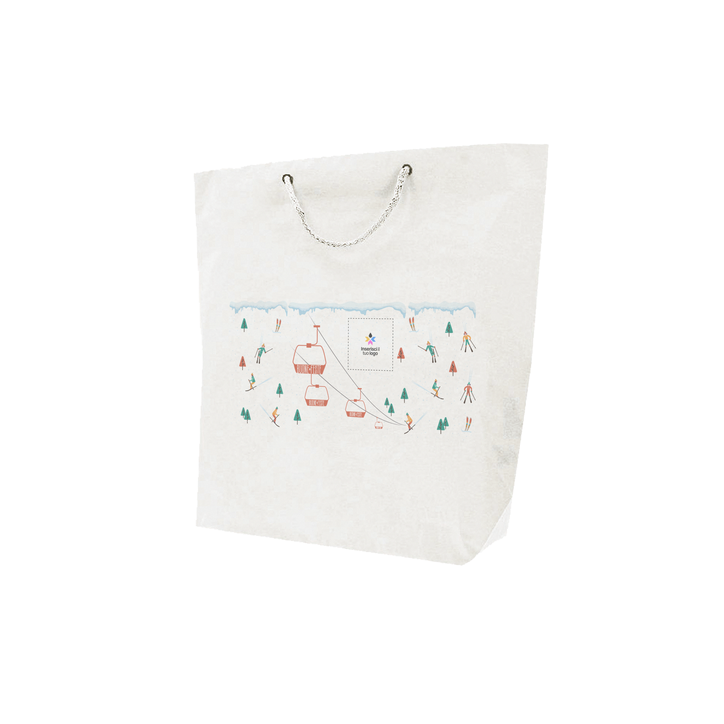 Shopper in carta bianco Cuba Bags Natale- Printcentral - - -