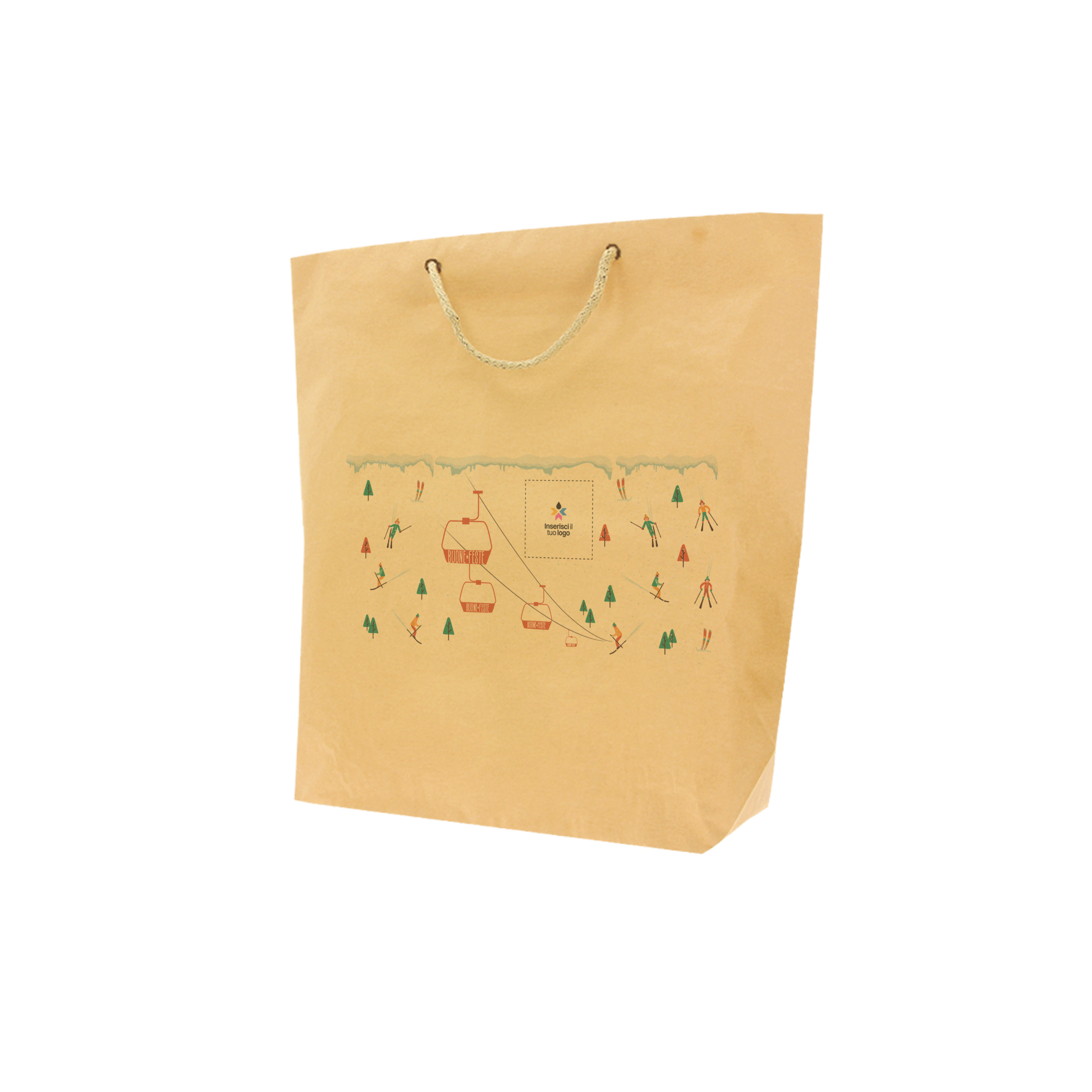 Shopper in carta avana Cuba Bags Natale- Printcentral - - -