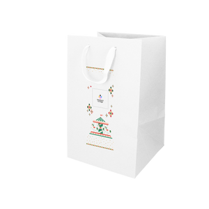 Shopper in carta Lux porta panettone bianco Natale- Printcentral - - -