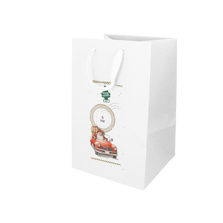 Shopper in carta Lux porta panettone bianco Natale- Printcentral - - -