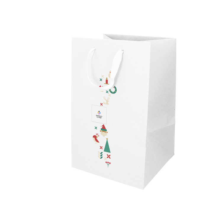 Shopper in carta Lux porta panettone bianco Natale- Printcentral - - -