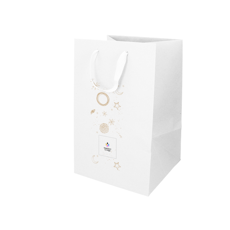 Shopper in carta Lux porta panettone bianco Natale- Printcentral - - -