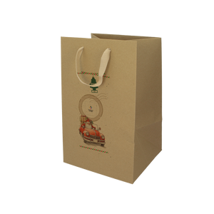 Shopper in carta Lux porta panettone avana Natale- Printcentral - - -
