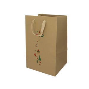 Shopper in carta Lux porta panettone avana Natale- Printcentral - - -