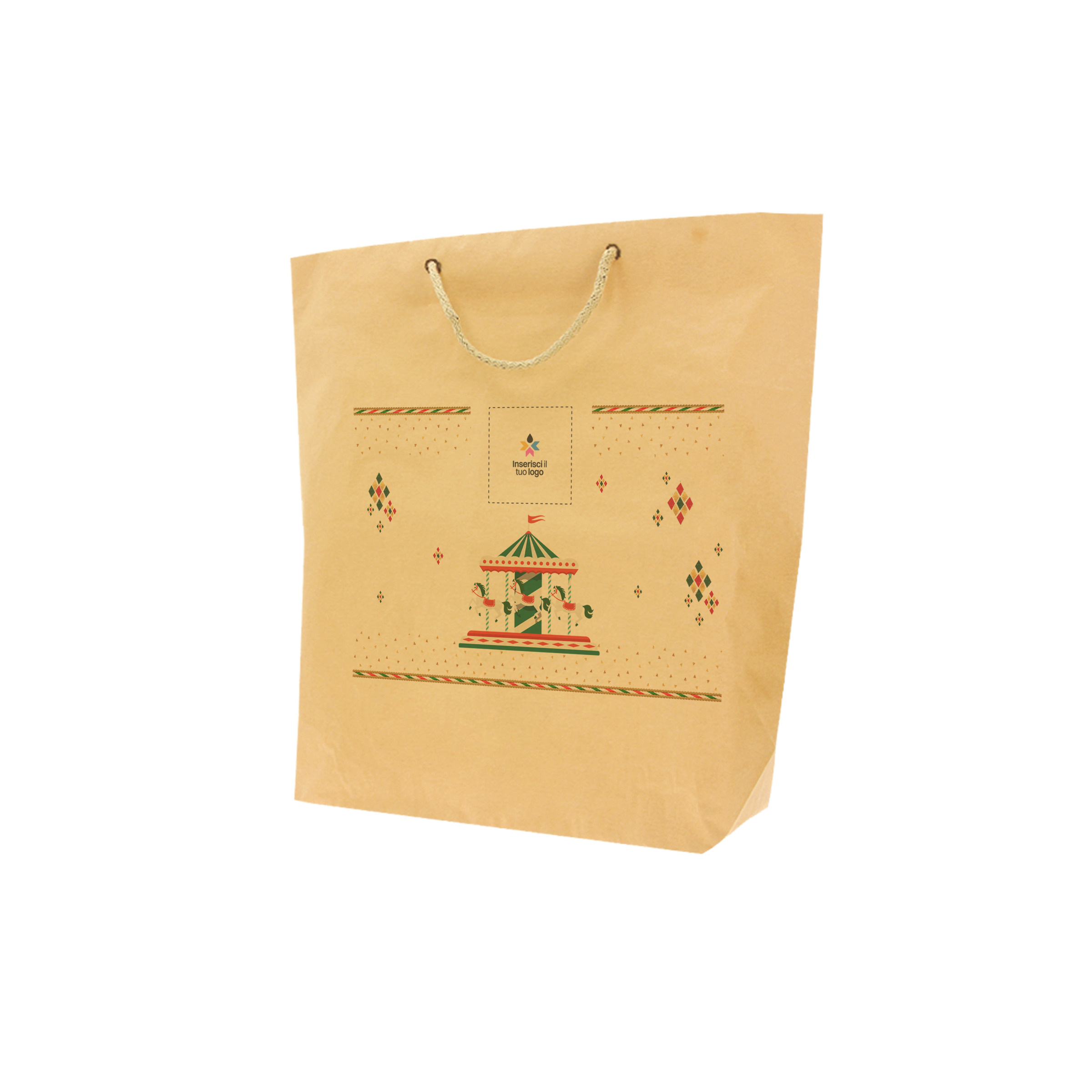 Shopper in carta avana Cuba Bags Natale- Printcentral - - -