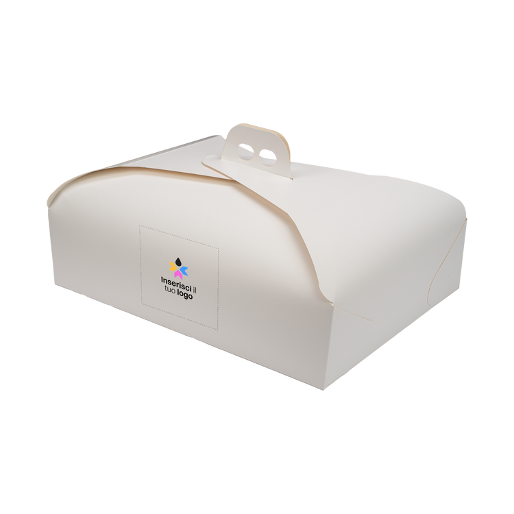 Scatole porta torta Rettangolari bianco naturale- Printcentral - - -