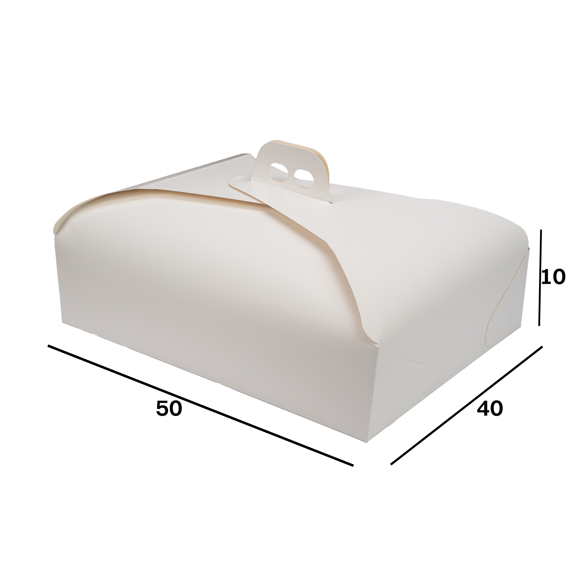 Scatole porta torta Rettangolari bianco naturale- Printcentral - - -