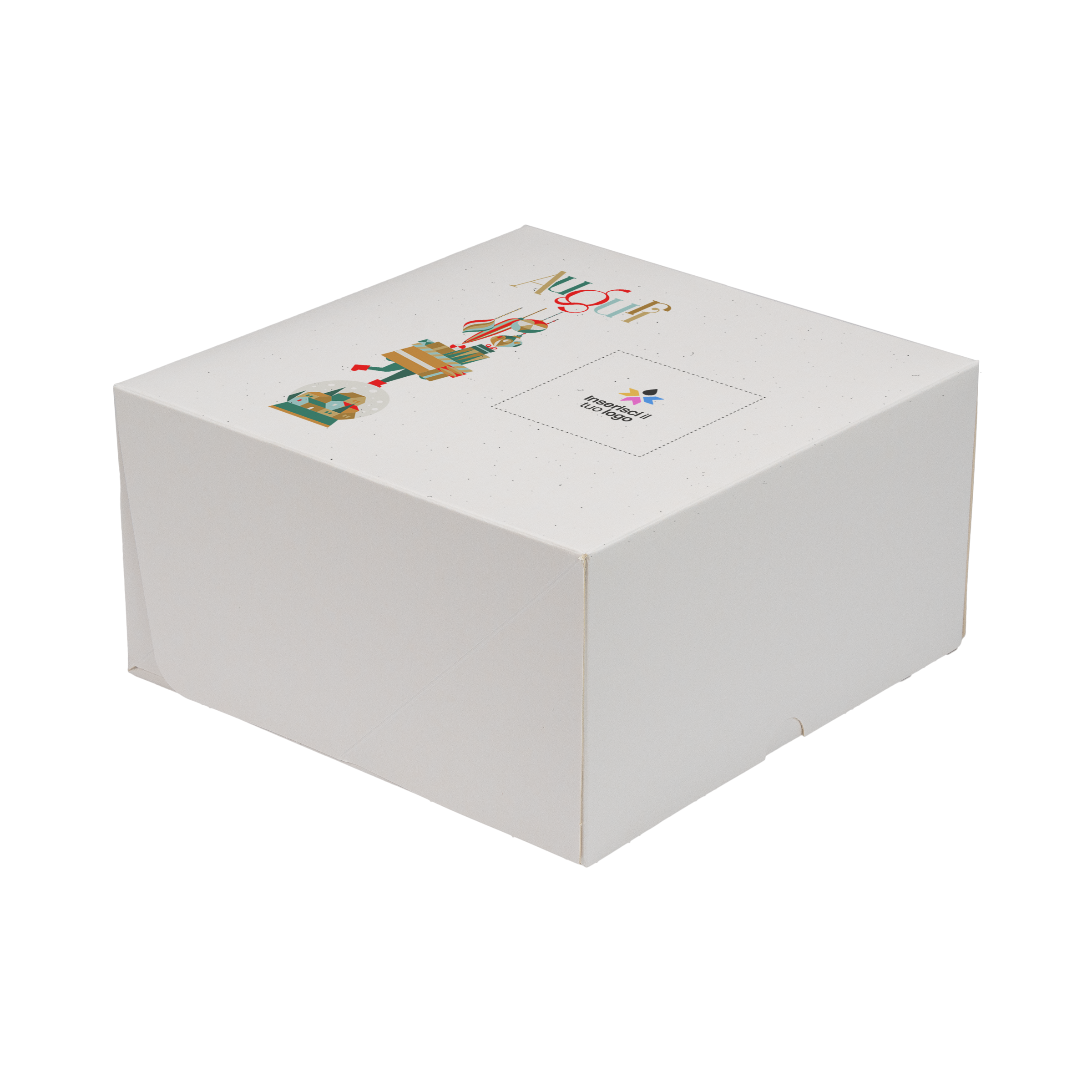 Scatole porta torta Francesi bianco naturale Natale- Printcentral - - -
