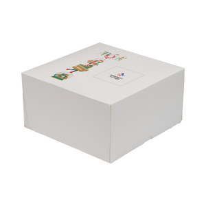Scatole porta torta Francesi bianco naturale Natale- Printcentral - - -