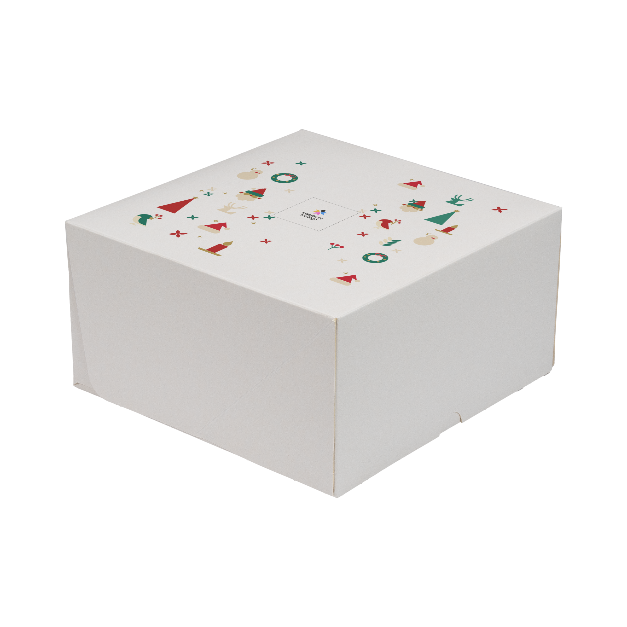 Scatole porta torta Francesi bianco naturale Natale- Printcentral - - -
