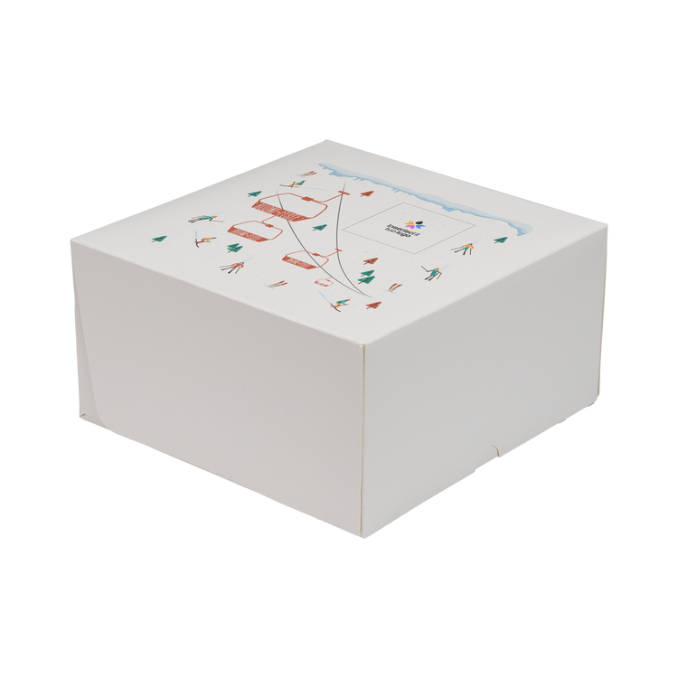 Scatole porta torta Francesi bianco naturale Natale- Printcentral - - -