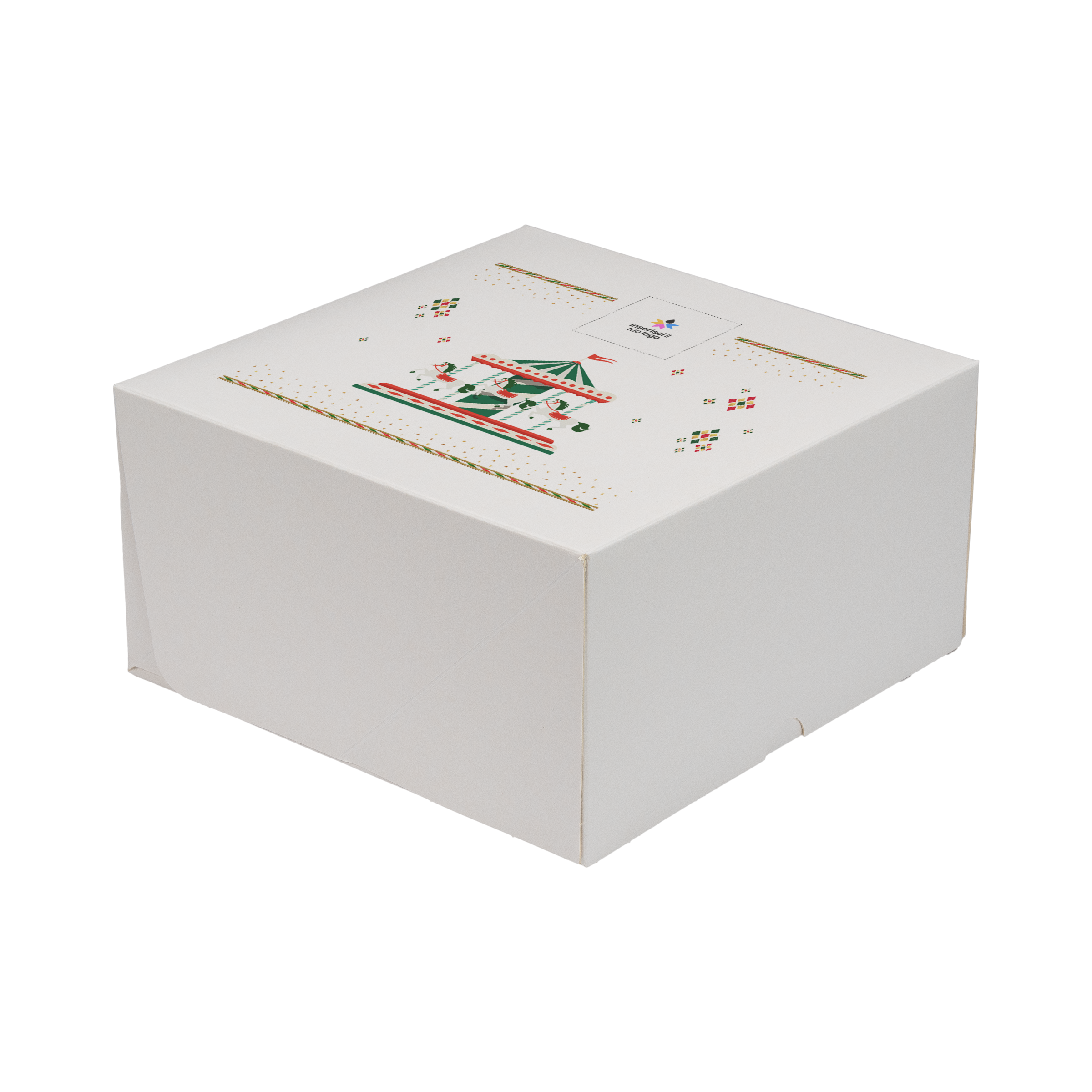 Scatole porta torta Francesi bianco naturale Natale- Printcentral - - -