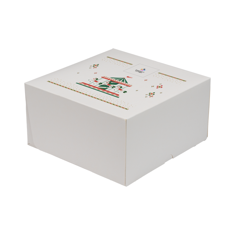 Scatole porta torta Francesi bianco naturale Natale- Printcentral - - -