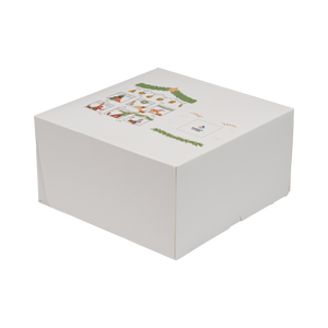 Scatole porta torta Francesi bianco naturale Natale- Printcentral - - -