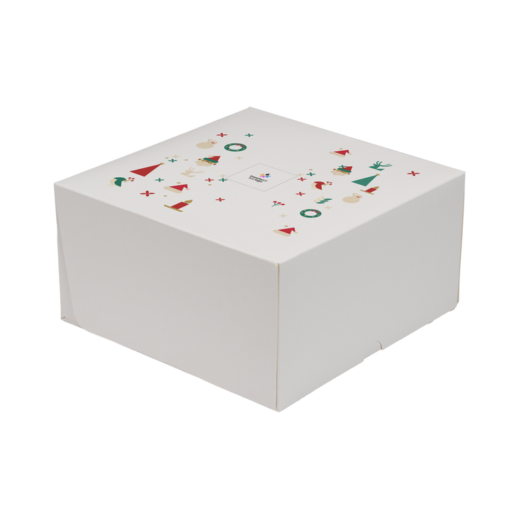 Scatole porta torta Francesi bianco naturale Natale- Printcentral - - -