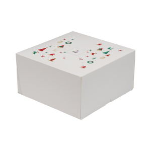 Scatole porta torta Francesi bianco naturale Natale- Printcentral - - -