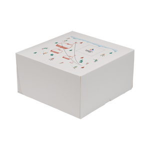 Scatole porta torta Francesi bianco naturale Natale- Printcentral - - -