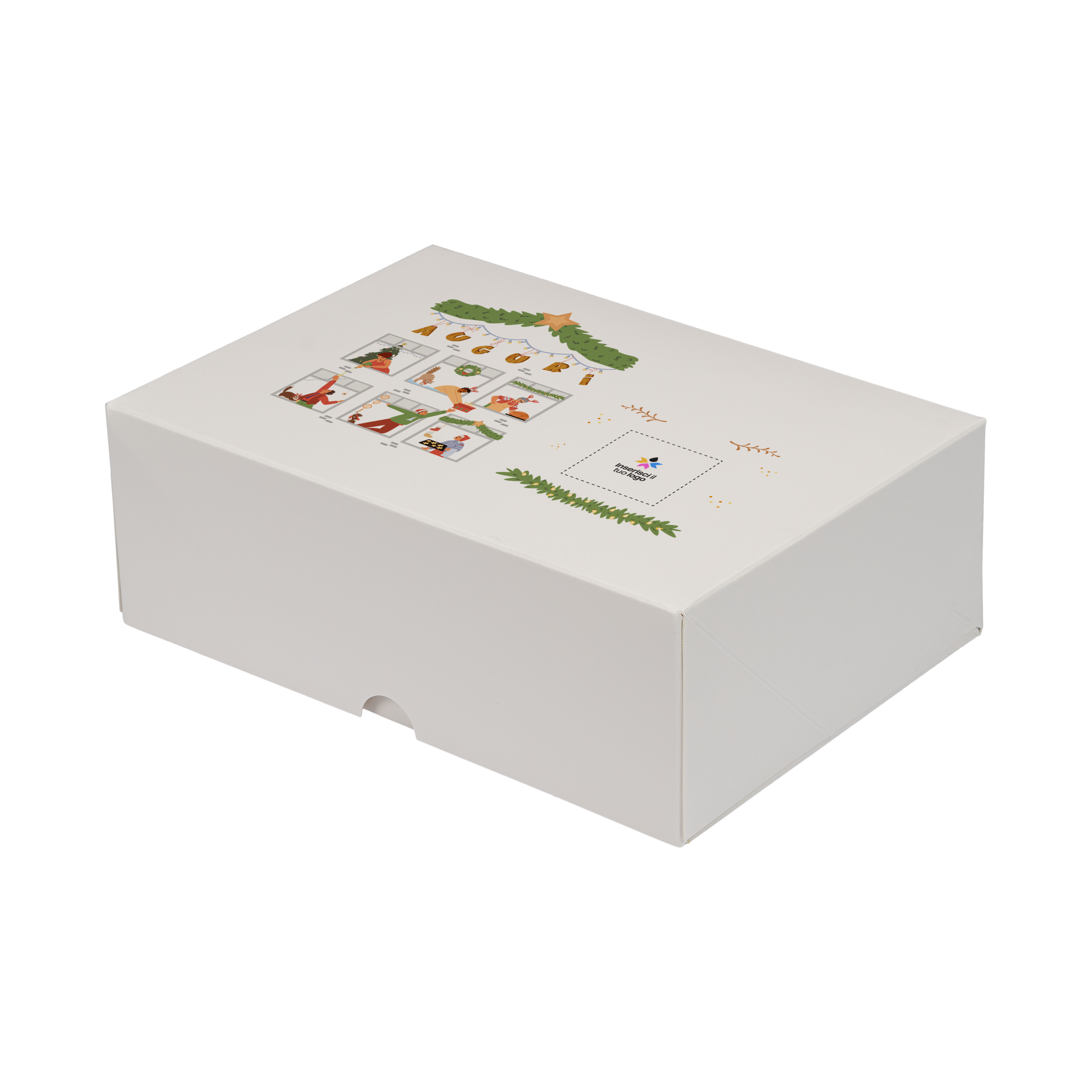 Scatole porta paste Francesi bianco naturale Natale- Printcentral - - -