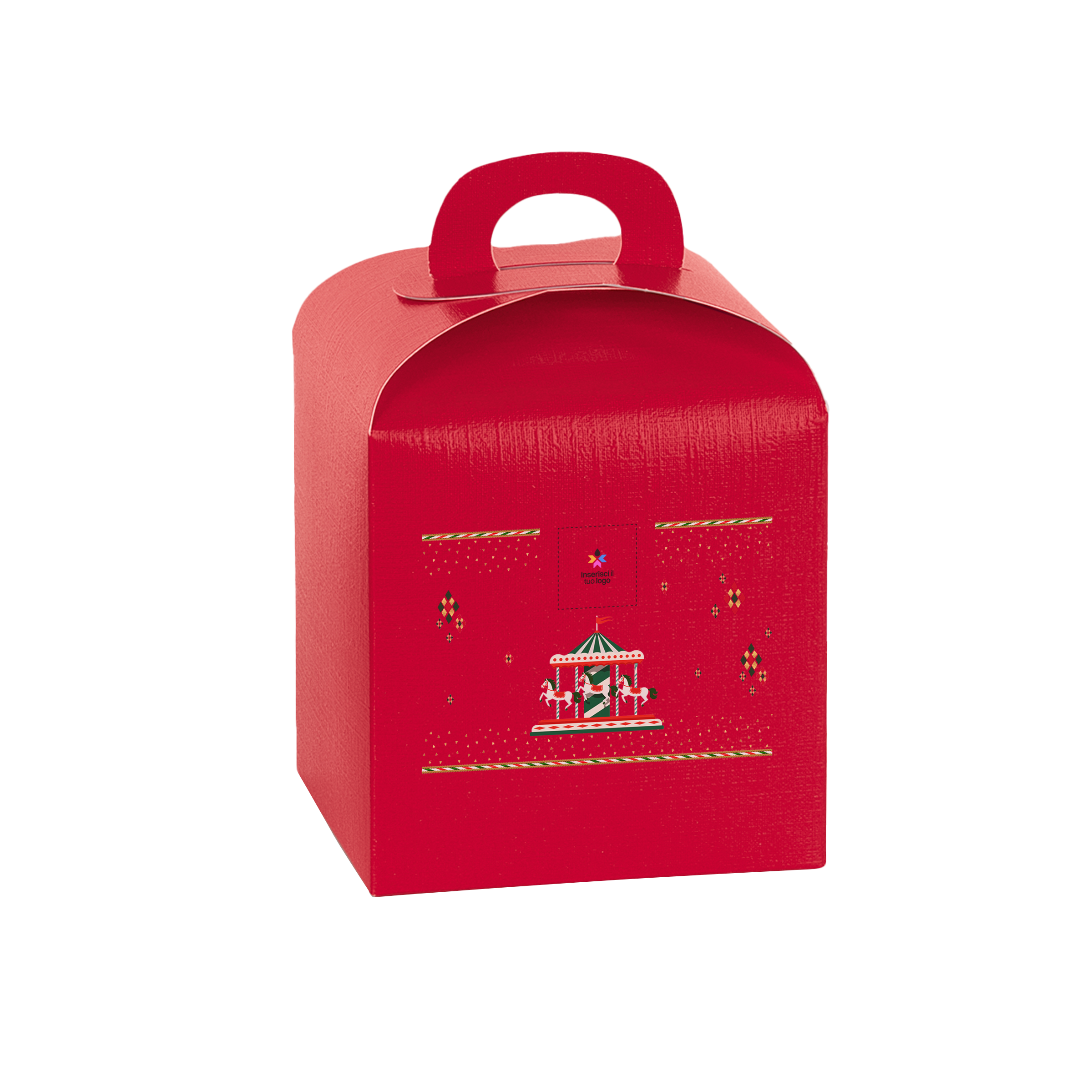 Scatole porta panettone fibra rosso- Printcentral - - -