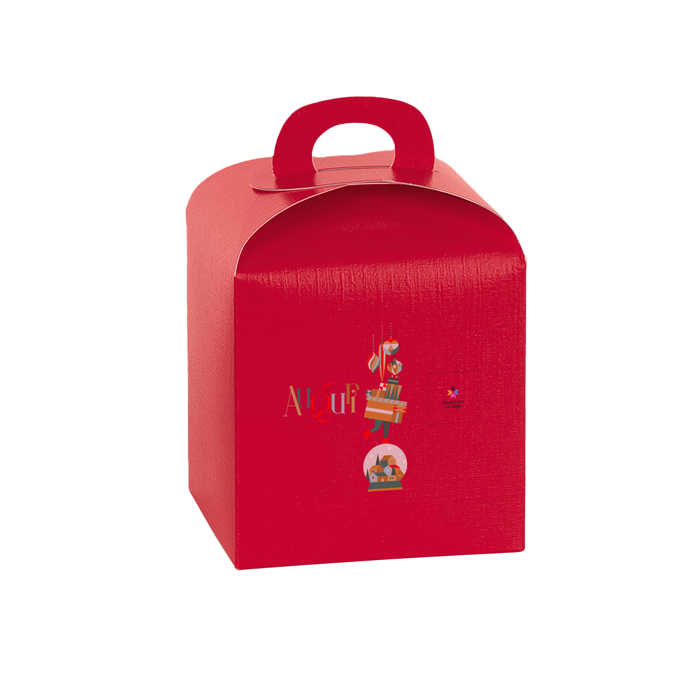 Scatole porta panettone fibra rosso- Printcentral - - -