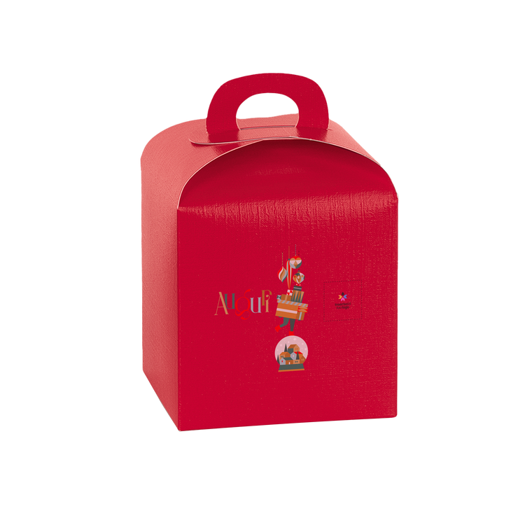 Scatole porta panettone fibra rosso- Printcentral - - -