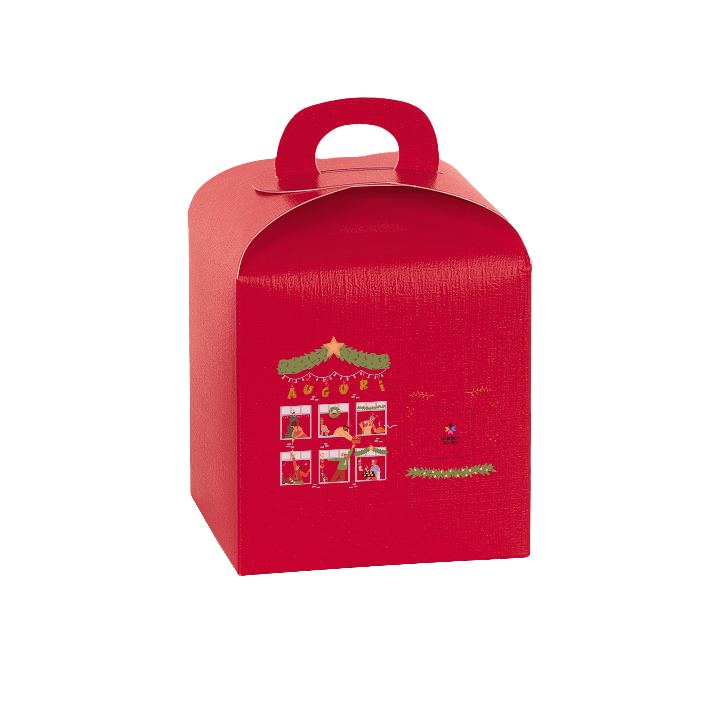 Scatole porta panettone fibra rosso- Printcentral - - -
