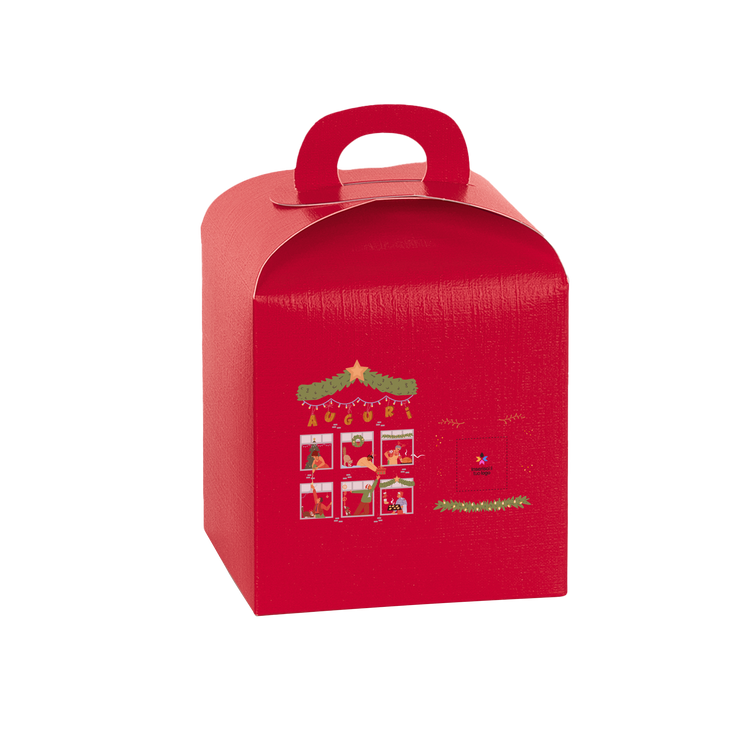 Scatole porta panettone fibra rosso- Printcentral - - -