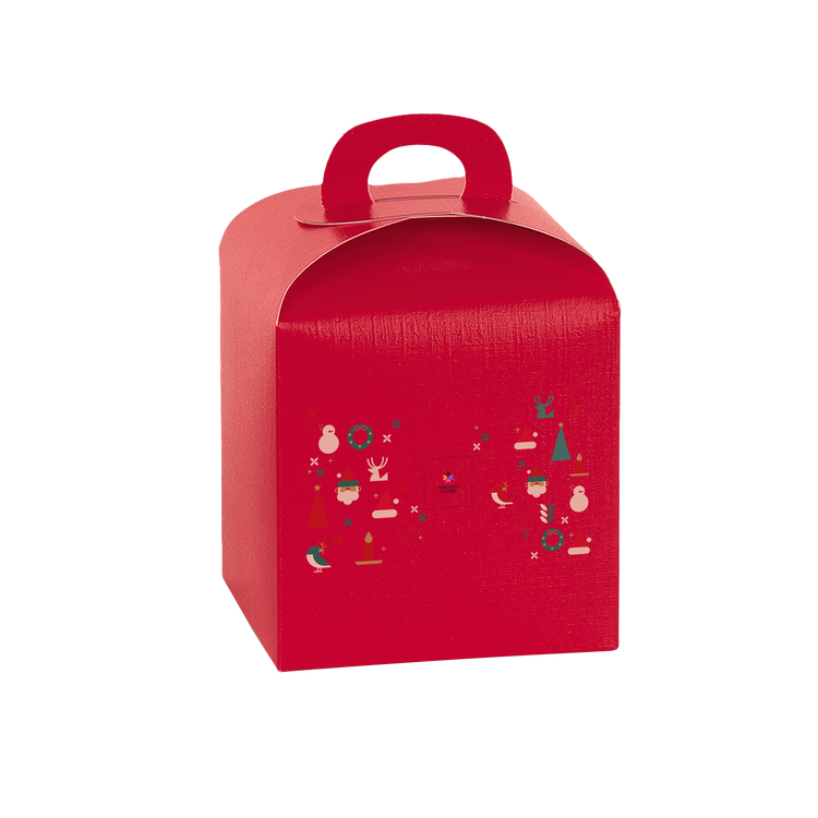 Scatole porta panettone fibra rosso- Printcentral - - -