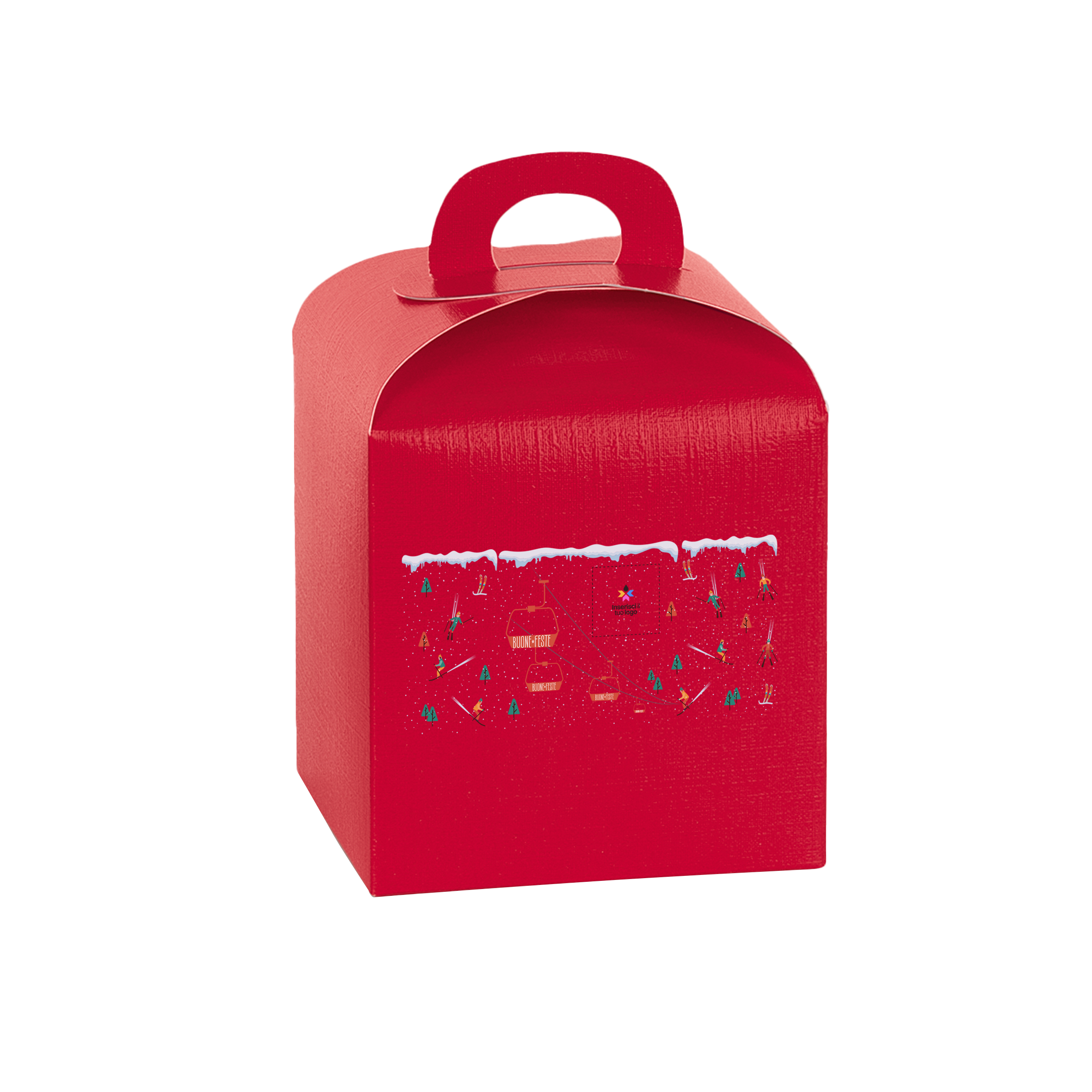 Scatole porta panettone fibra rosso- Printcentral - - -