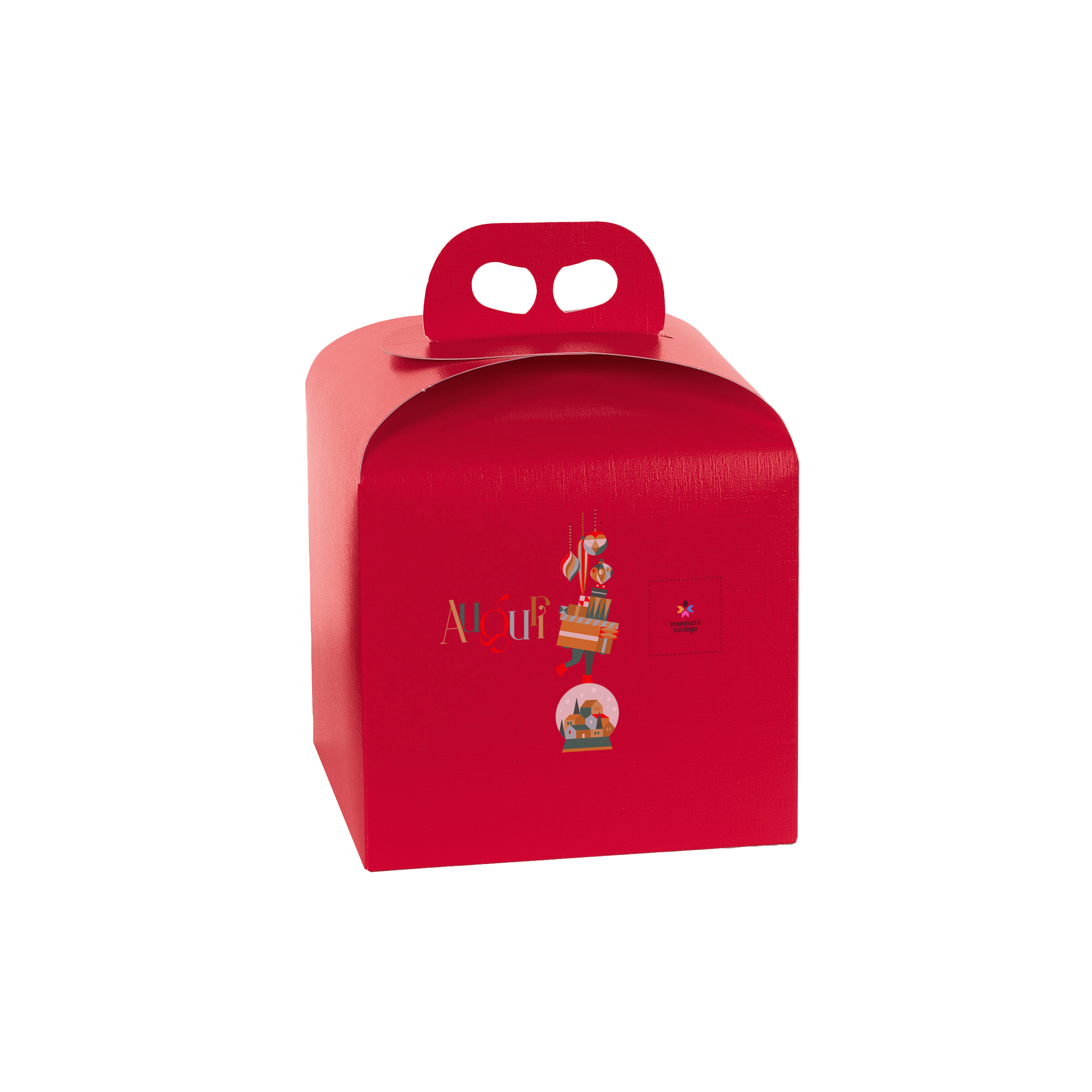 Scatole porta panettone fibra rosso- Printcentral - - -
